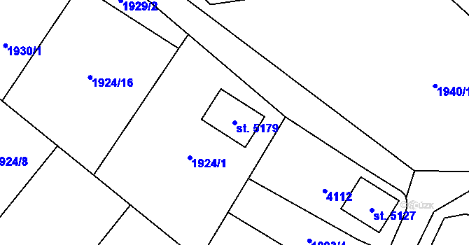 Parcela st. 5179 v KÚ Aš, Katastrální mapa