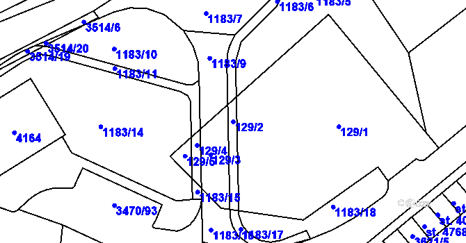 Parcela st. 129/2 v KÚ Aš, Katastrální mapa