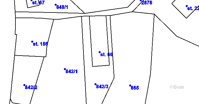 Parcela st. 66 v KÚ Babí, Katastrální mapa