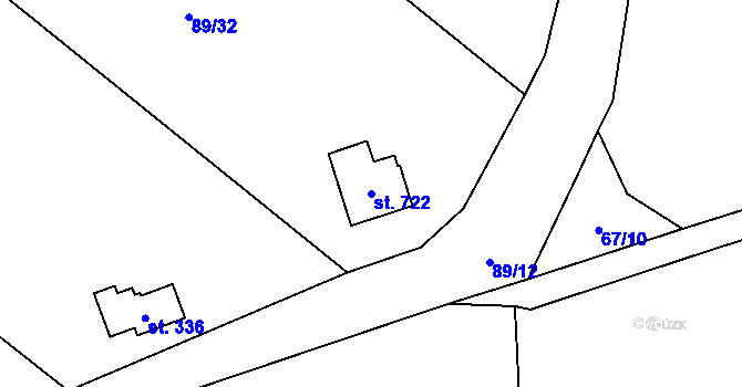 Parcela st. 722 v KÚ Babice, Katastrální mapa
