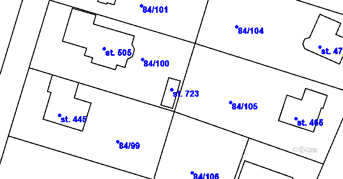 Parcela st. 723 v KÚ Babice, Katastrální mapa