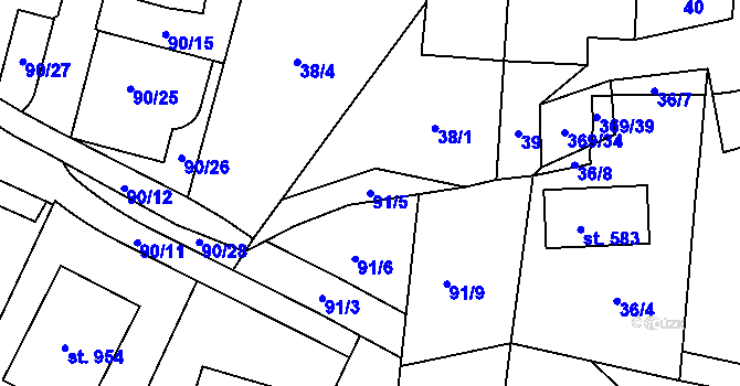 Parcela st. 91/5 v KÚ Babice, Katastrální mapa