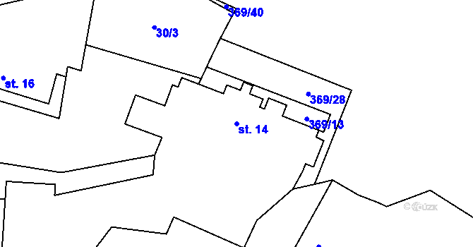 Parcela st. 14 v KÚ Babice, Katastrální mapa