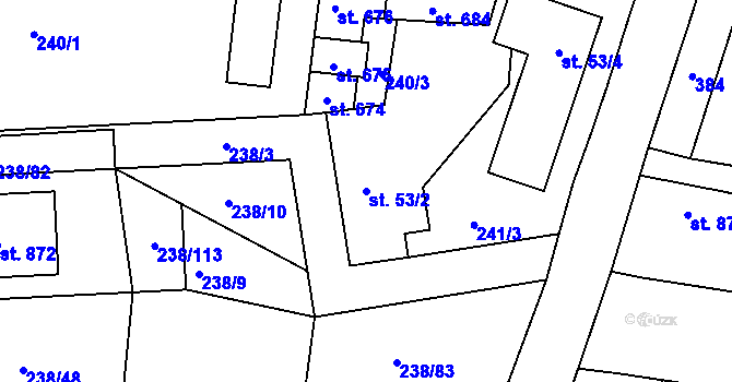 Parcela st. 53/2 v KÚ Babice, Katastrální mapa