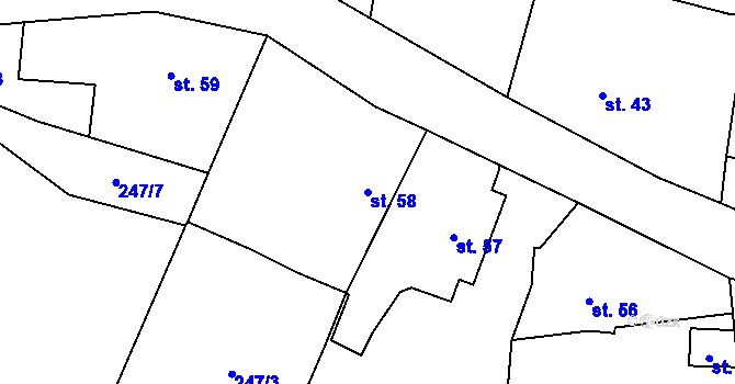 Parcela st. 58 v KÚ Babice, Katastrální mapa