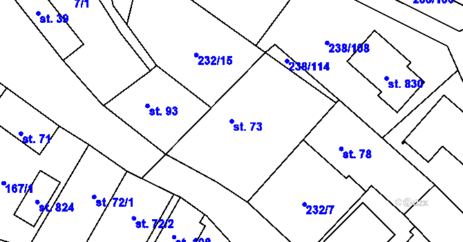 Parcela st. 73 v KÚ Babice, Katastrální mapa