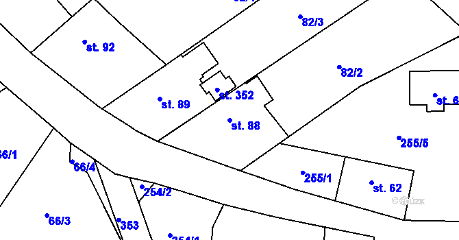 Parcela st. 88 v KÚ Babice, Katastrální mapa