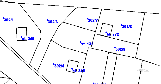 Parcela st. 132 v KÚ Babice, Katastrální mapa