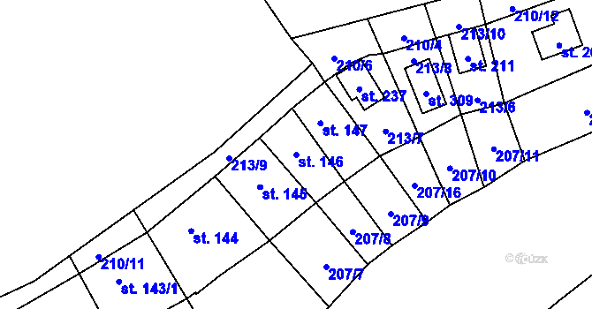 Parcela st. 146 v KÚ Babice, Katastrální mapa