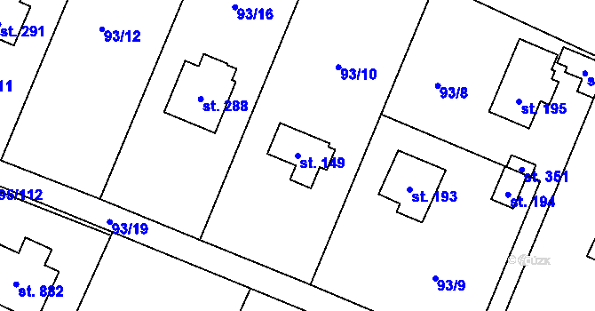 Parcela st. 149 v KÚ Babice, Katastrální mapa