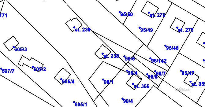 Parcela st. 238 v KÚ Babice, Katastrální mapa