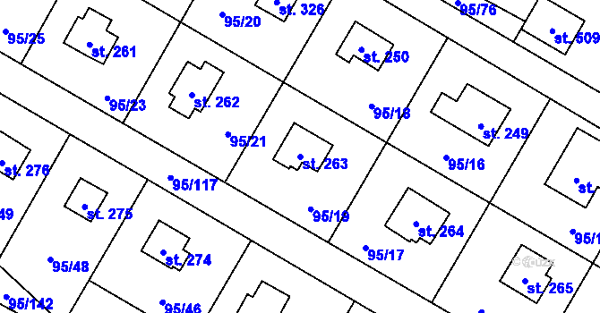 Parcela st. 263 v KÚ Babice, Katastrální mapa