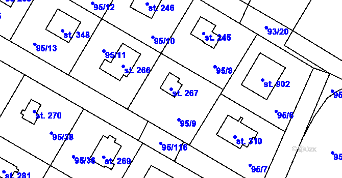 Parcela st. 267 v KÚ Babice, Katastrální mapa