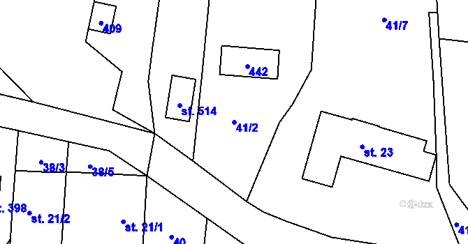 Parcela st. 41/2 v KÚ Babice, Katastrální mapa