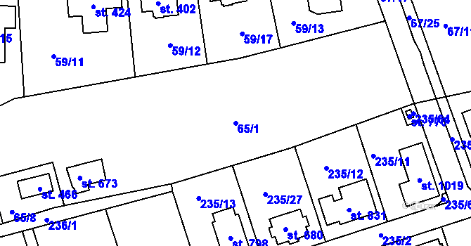 Parcela st. 65/1 v KÚ Babice, Katastrální mapa