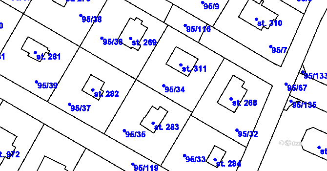 Parcela st. 95/34 v KÚ Babice, Katastrální mapa