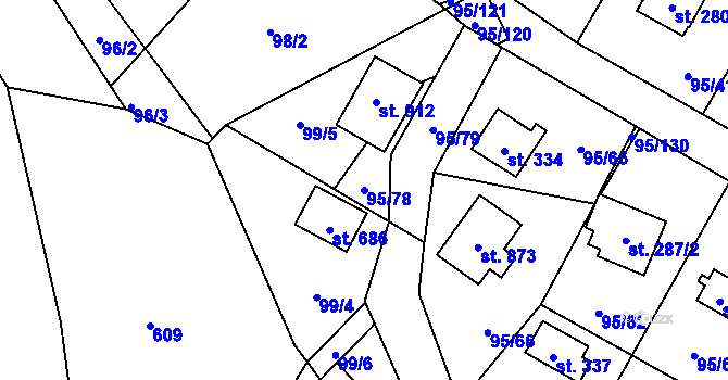 Parcela st. 95/78 v KÚ Babice, Katastrální mapa
