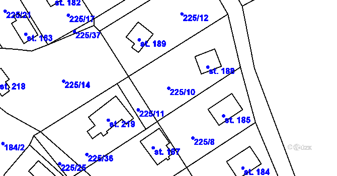 Parcela st. 225/10 v KÚ Babice, Katastrální mapa