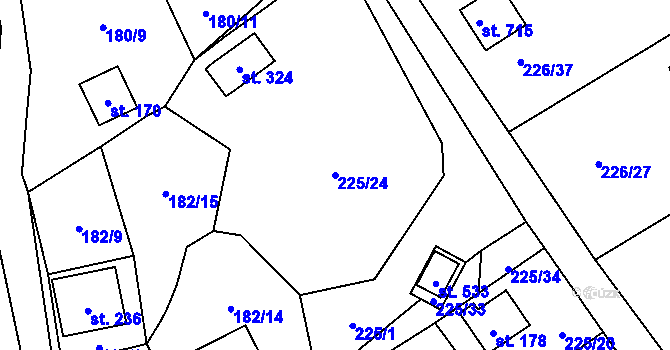 Parcela st. 225/24 v KÚ Babice, Katastrální mapa