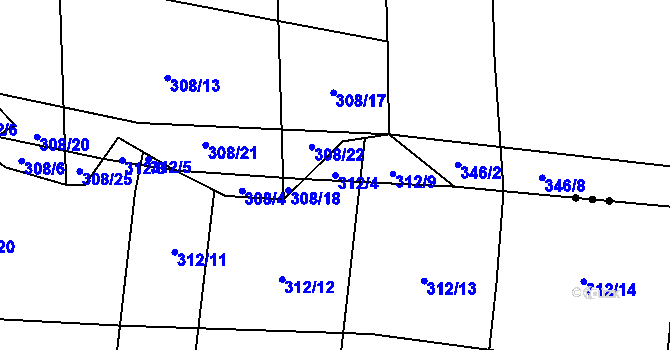 Parcela st. 312/4 v KÚ Babice, Katastrální mapa