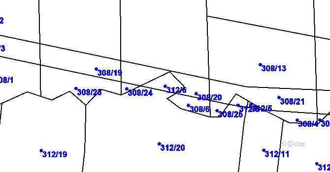 Parcela st. 312/6 v KÚ Babice, Katastrální mapa
