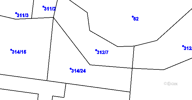 Parcela st. 312/7 v KÚ Babice, Katastrální mapa