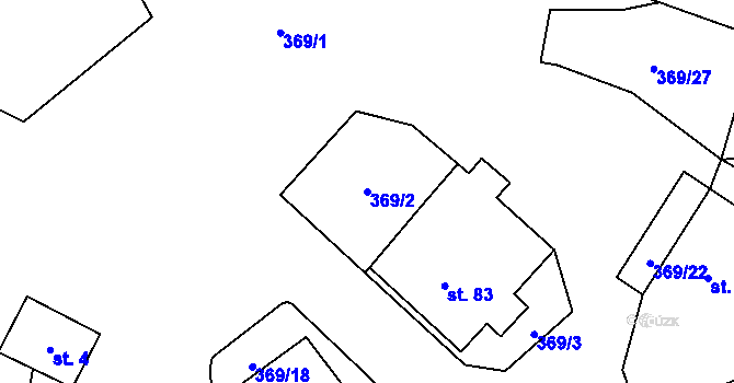 Parcela st. 369/2 v KÚ Babice, Katastrální mapa