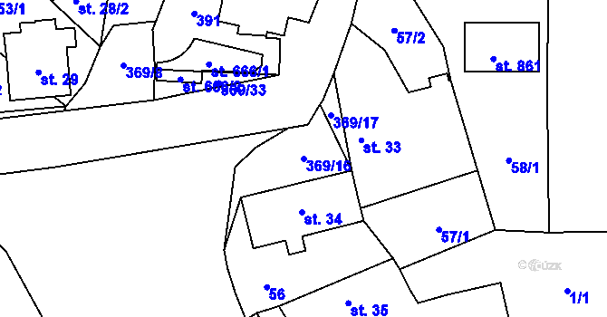 Parcela st. 369/16 v KÚ Babice, Katastrální mapa