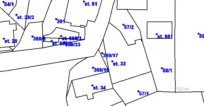 Parcela st. 369/17 v KÚ Babice, Katastrální mapa