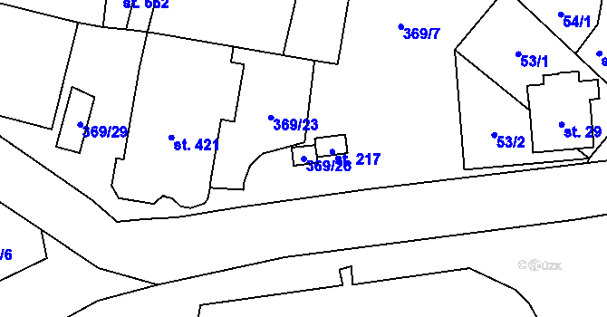 Parcela st. 369/26 v KÚ Babice, Katastrální mapa