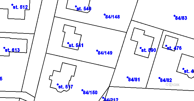 Parcela st. 84/149 v KÚ Babice, Katastrální mapa