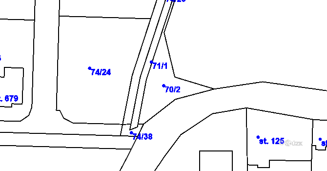 Parcela st. 70/2 v KÚ Babice, Katastrální mapa