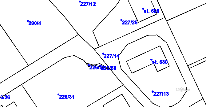 Parcela st. 227/14 v KÚ Babice, Katastrální mapa