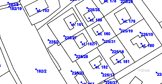 Parcela st. 162/1 v KÚ Babice, Katastrální mapa