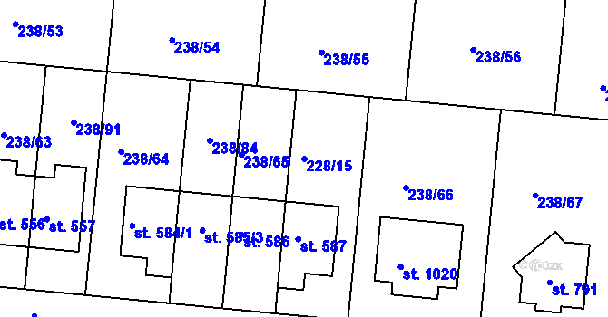 Parcela st. 228/15 v KÚ Babice, Katastrální mapa
