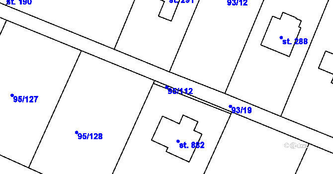Parcela st. 95/112 v KÚ Babice, Katastrální mapa