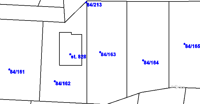 Parcela st. 84/163 v KÚ Babice, Katastrální mapa