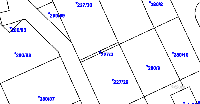 Parcela st. 227/3 v KÚ Babice, Katastrální mapa