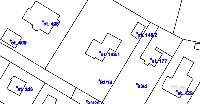 Parcela st. 148/1 v KÚ Babice, Katastrální mapa