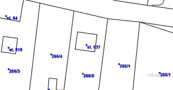 Parcela st. 537 v KÚ Babice, Katastrální mapa