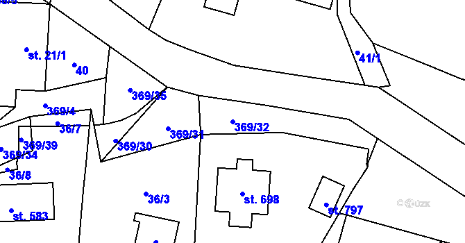 Parcela st. 369/32 v KÚ Babice, Katastrální mapa