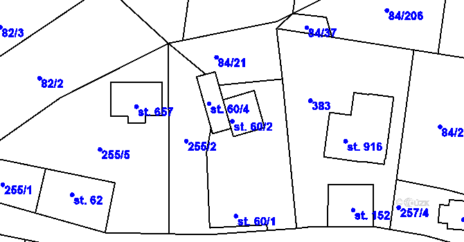 Parcela st. 60/2 v KÚ Babice, Katastrální mapa