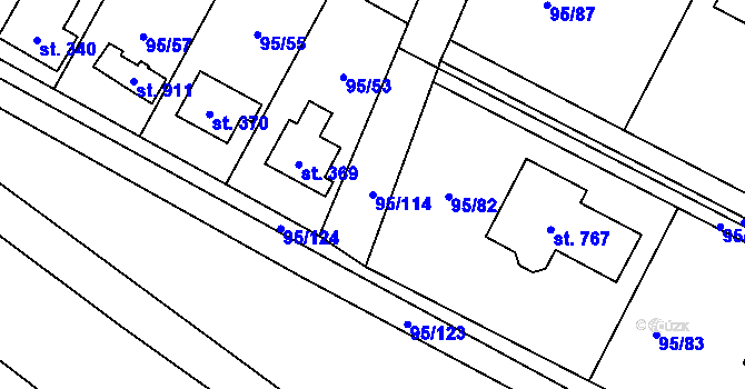 Parcela st. 95/114 v KÚ Babice, Katastrální mapa