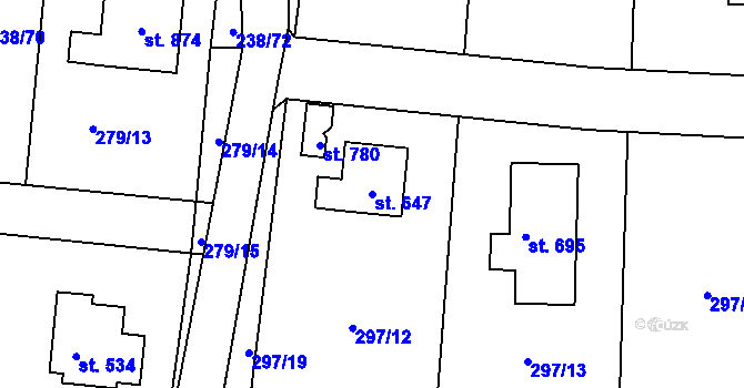 Parcela st. 647 v KÚ Babice, Katastrální mapa