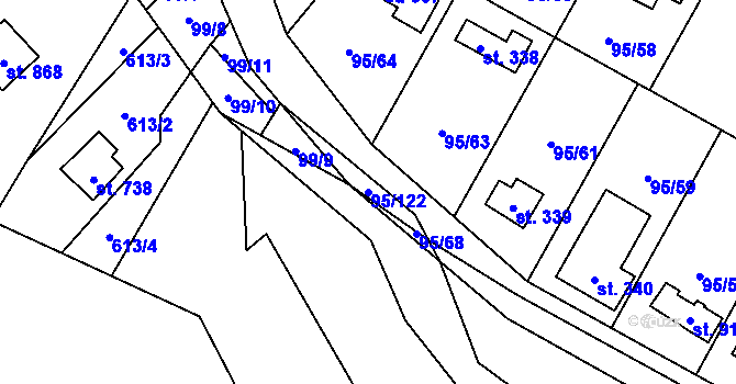 Parcela st. 95/122 v KÚ Babice, Katastrální mapa