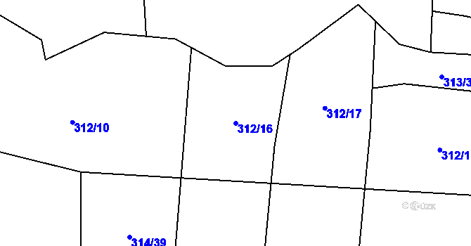 Parcela st. 312/16 v KÚ Babice, Katastrální mapa