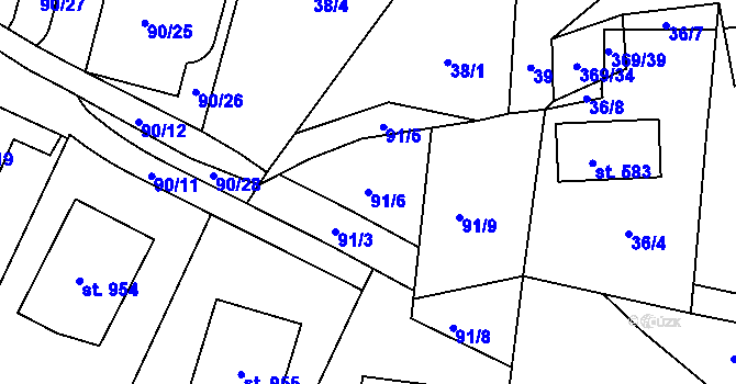 Parcela st. 91/6 v KÚ Babice, Katastrální mapa