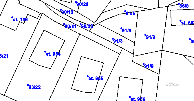Parcela st. 91/7 v KÚ Babice, Katastrální mapa