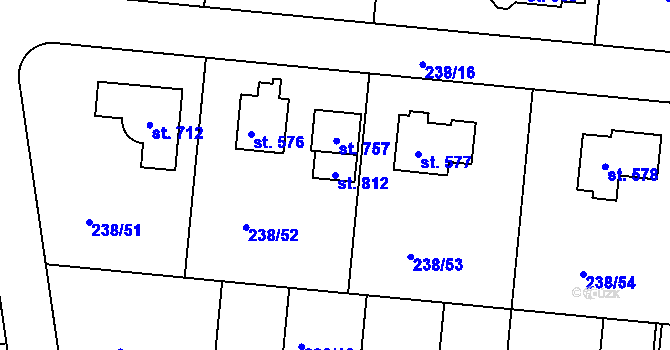 Parcela st. 812 v KÚ Babice, Katastrální mapa
