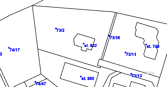 Parcela st. 832 v KÚ Babice, Katastrální mapa